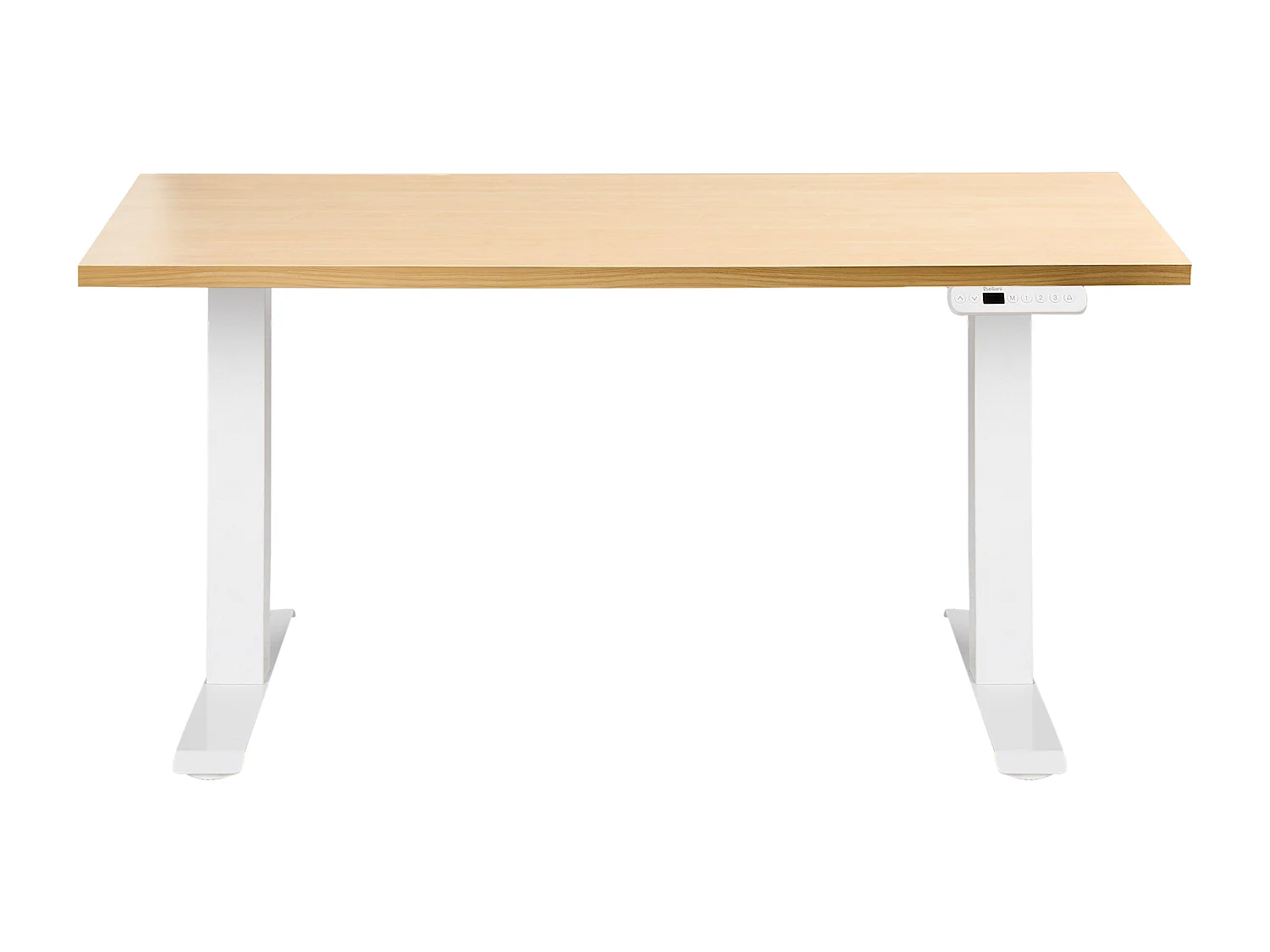 Bureau réglable en hauteur électriquement DESTINES Marron clair/blanc 120 cm 60 cm