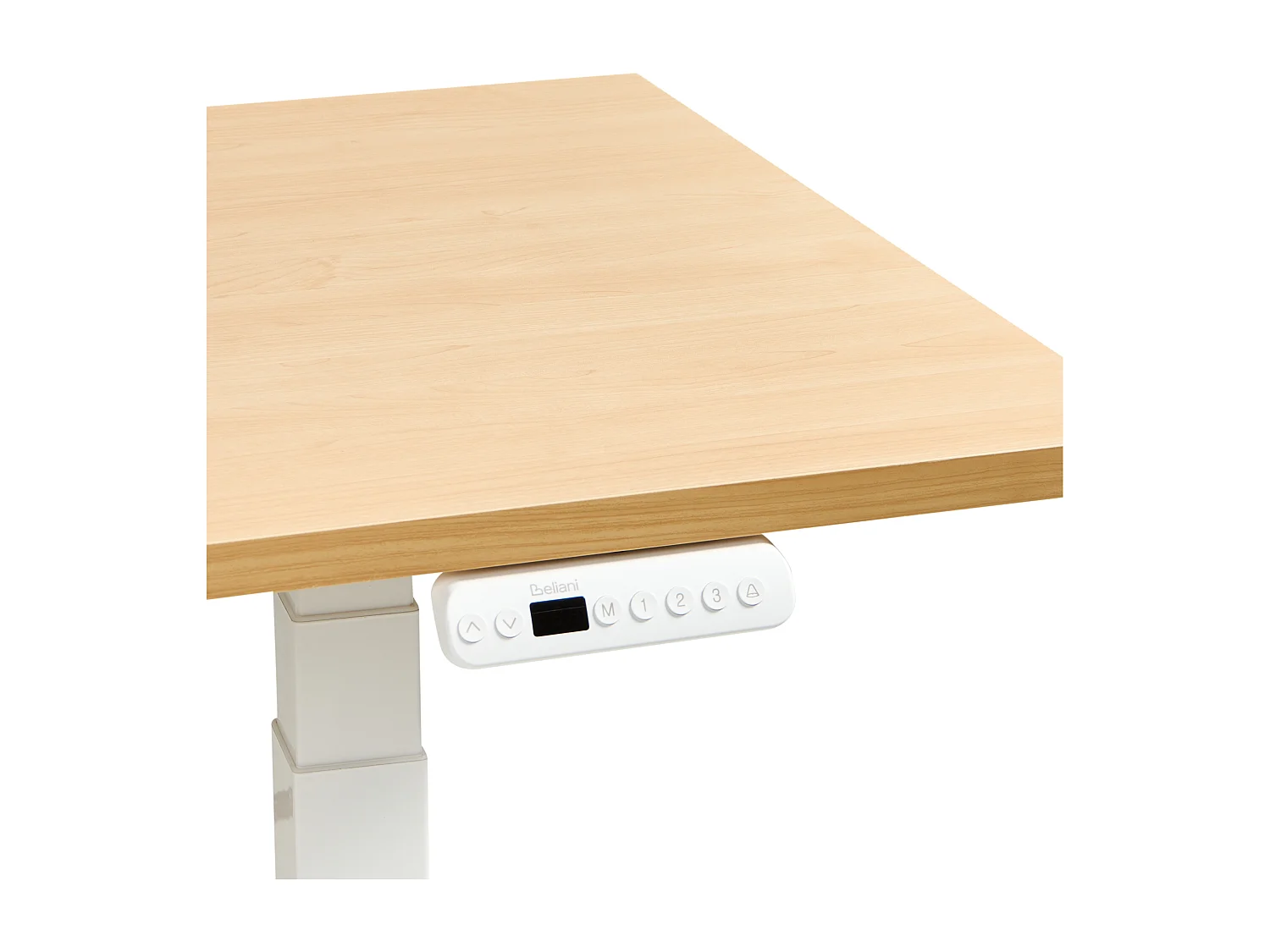 Bureau réglable en hauteur électriquement DESTINES Marron clair/blanc 120 cm 60 cm