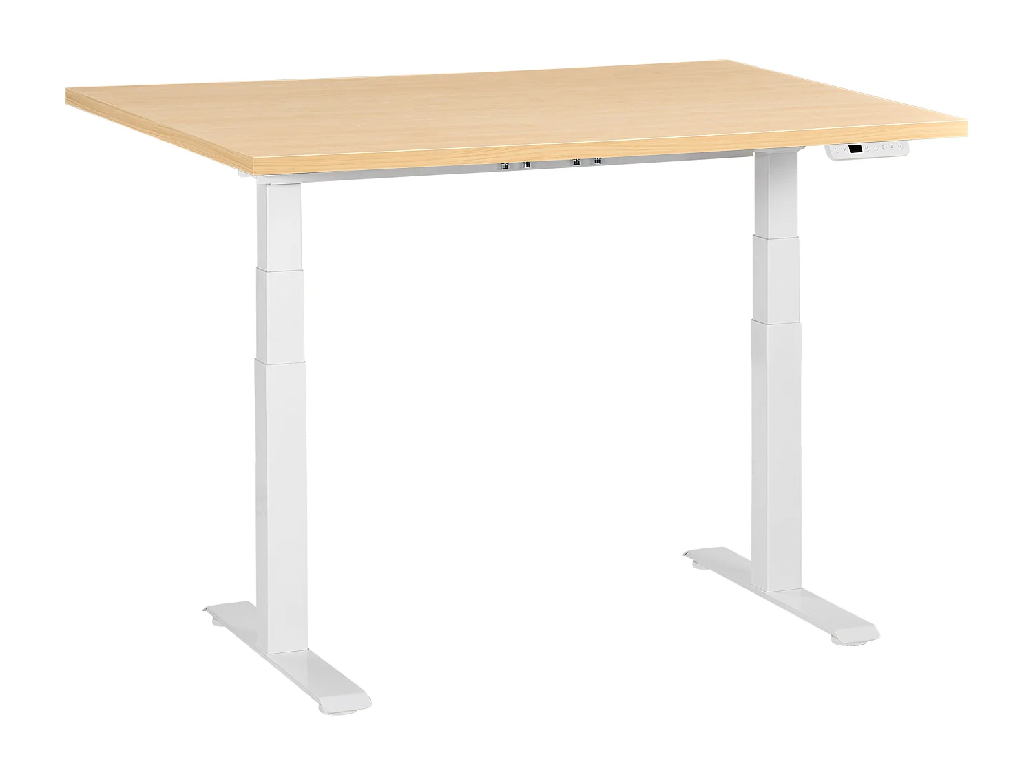 Bureau réglable en hauteur électriquement DESTINES Marron clair/blanc 120 cm 60 cm
