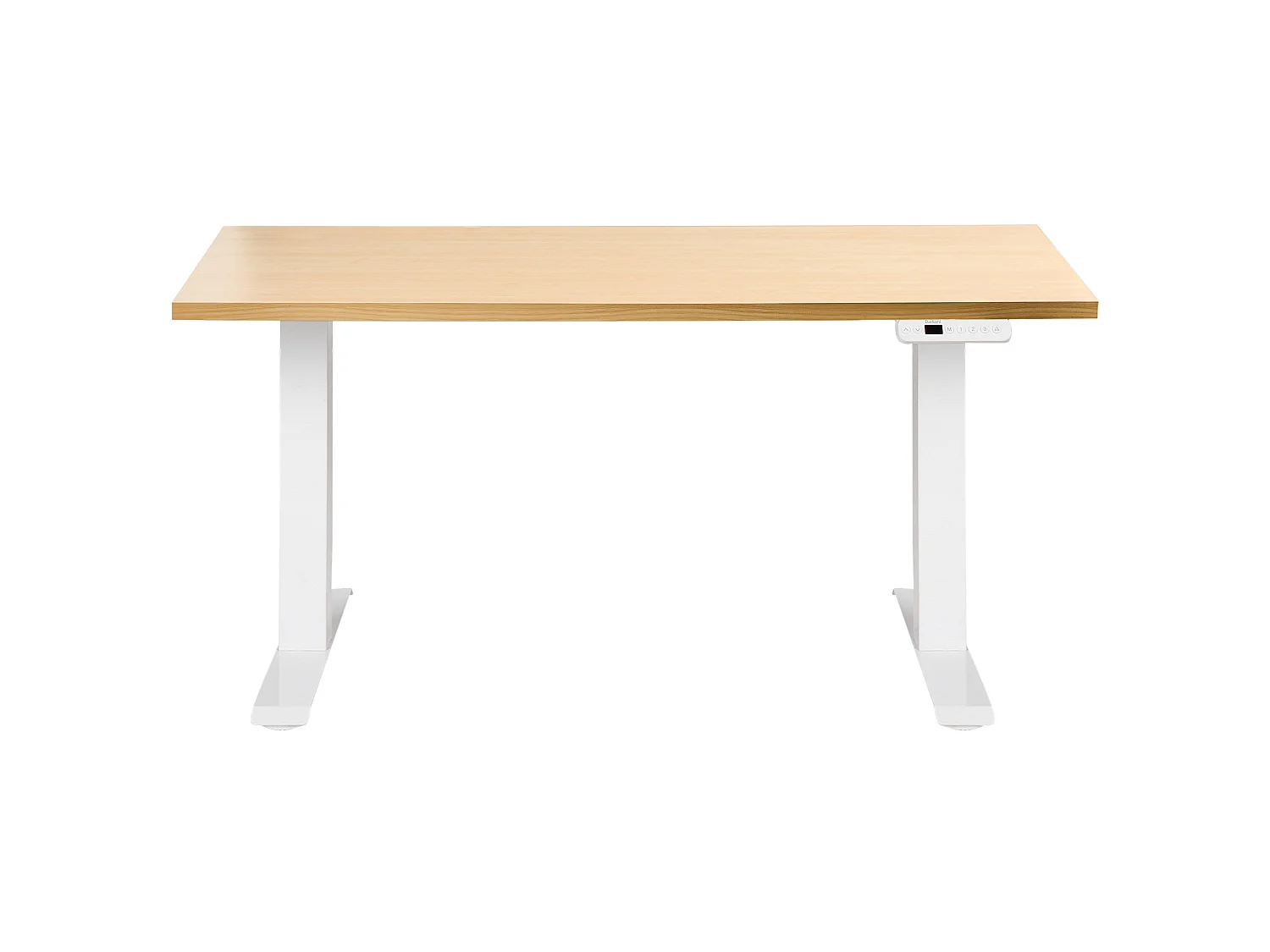 Bureau réglable en hauteur électriquement DESTINES 120 cm 72 cm Marron clair/blanc
