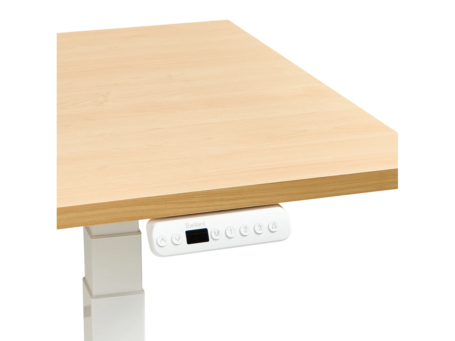 Bureau réglable en hauteur électriquement DESTINES 120 cm 72 cm Marron clair/blanc