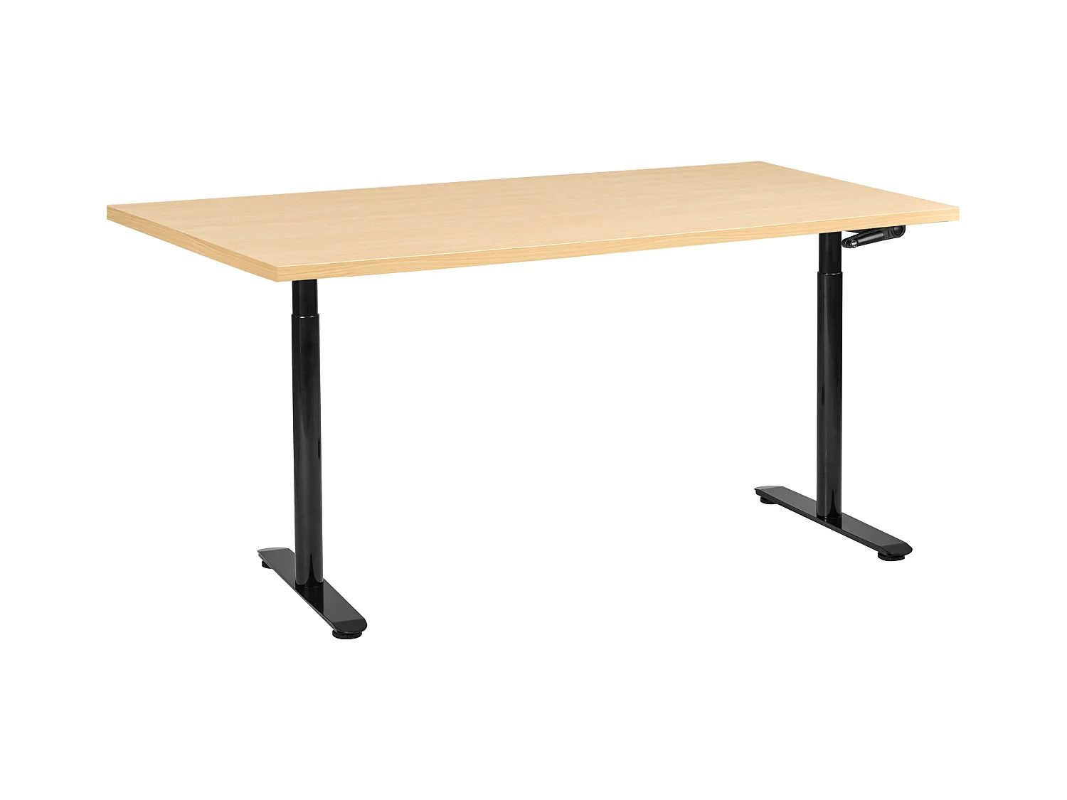 Bureau réglable en hauteur manuellement DESTINAS Noir/marron clair 160 cm 72 cm