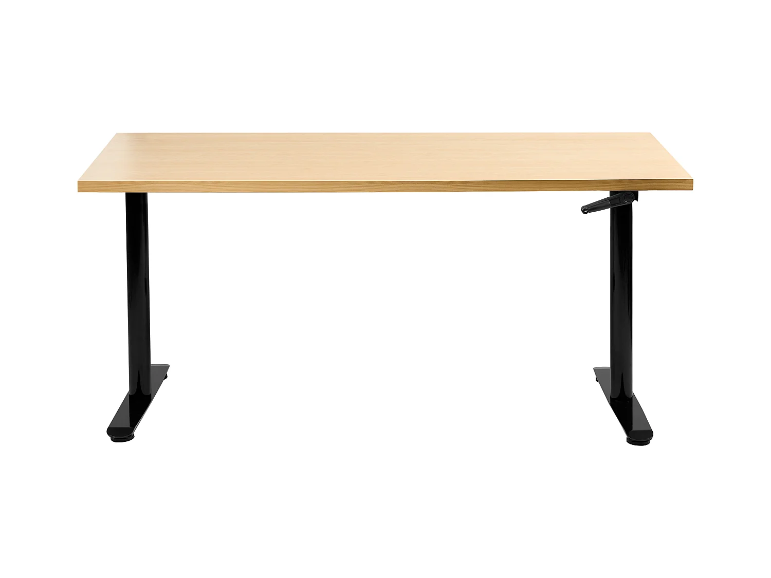 Bureau réglable en hauteur manuellement DESTINAS Noir/marron clair 160 cm 72 cm