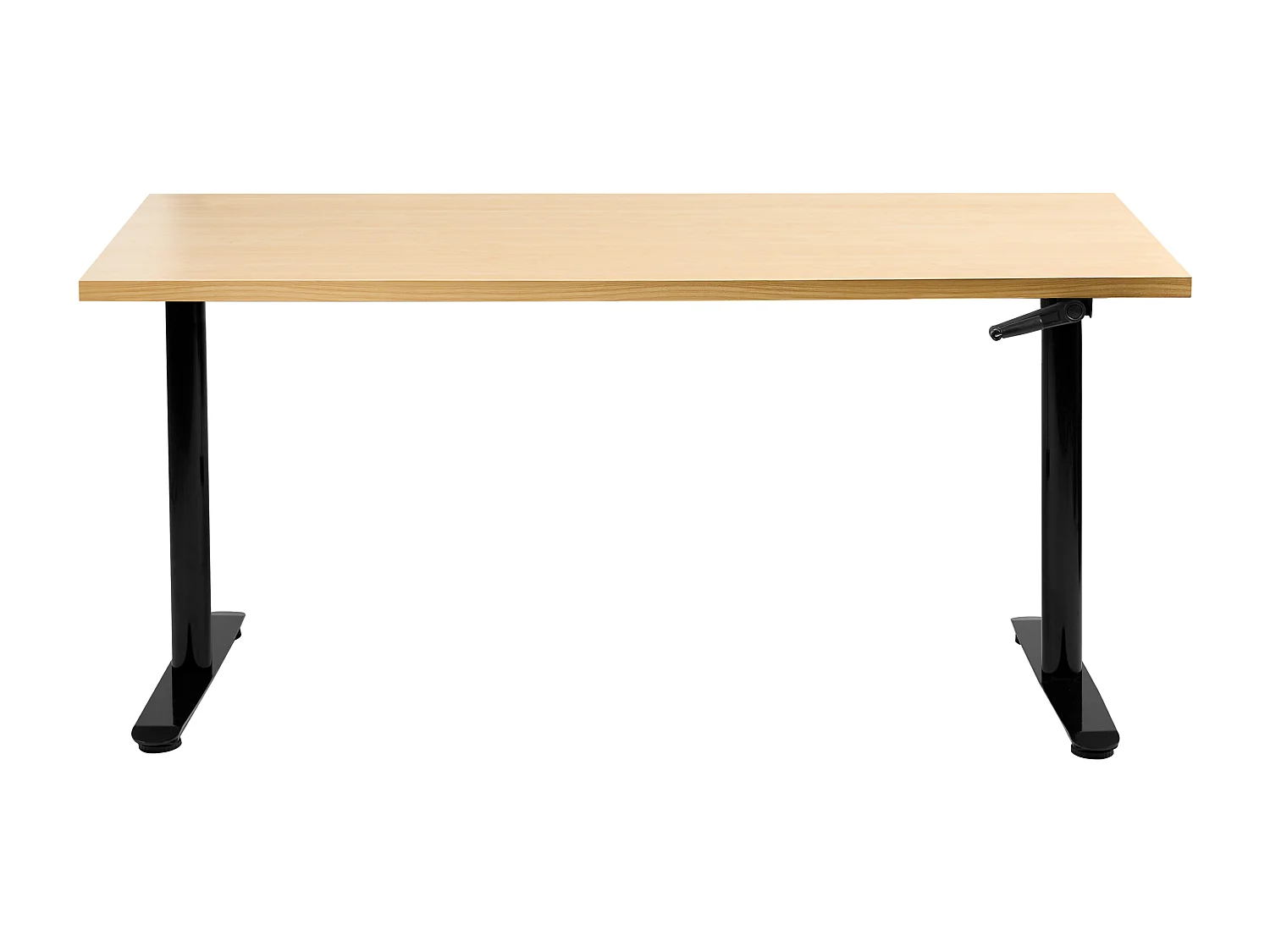 Bureau réglable en hauteur manuellement DESTINAS Noir/marron clair 160 cm 72 cm