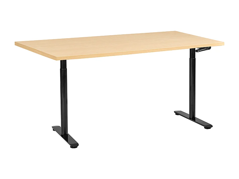 Bureau réglable en hauteur manuellement DESTINAS Noir/marron clair 160 cm 72 cm