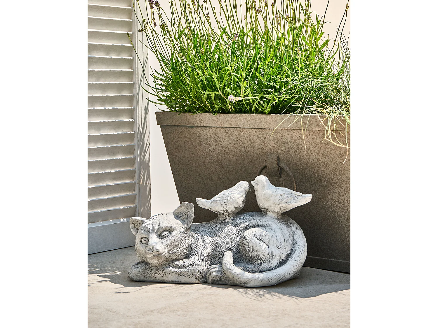 Sculpture de jardin KALELA Chat Gris