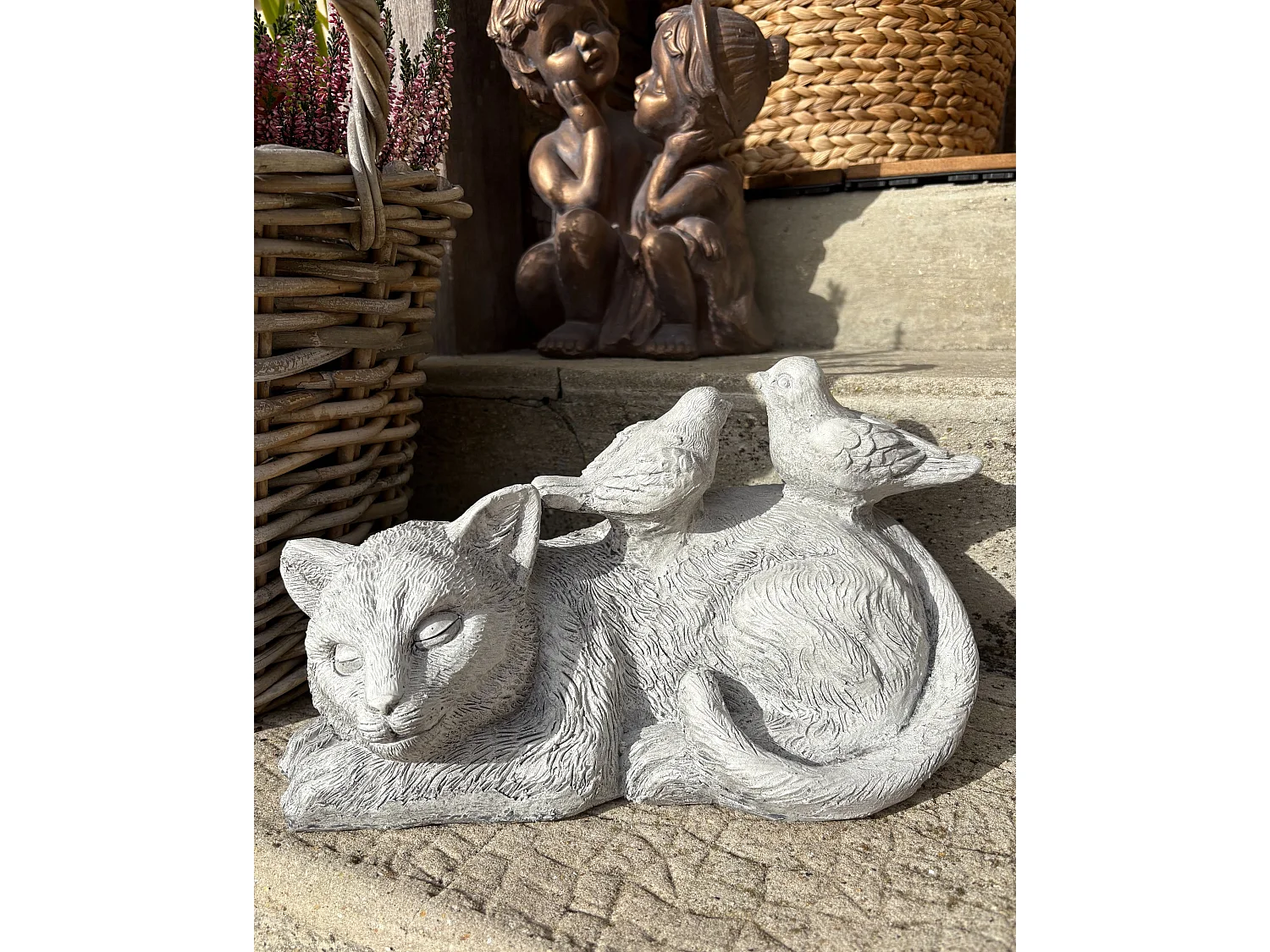 Sculpture de jardin KALELA Chat Gris