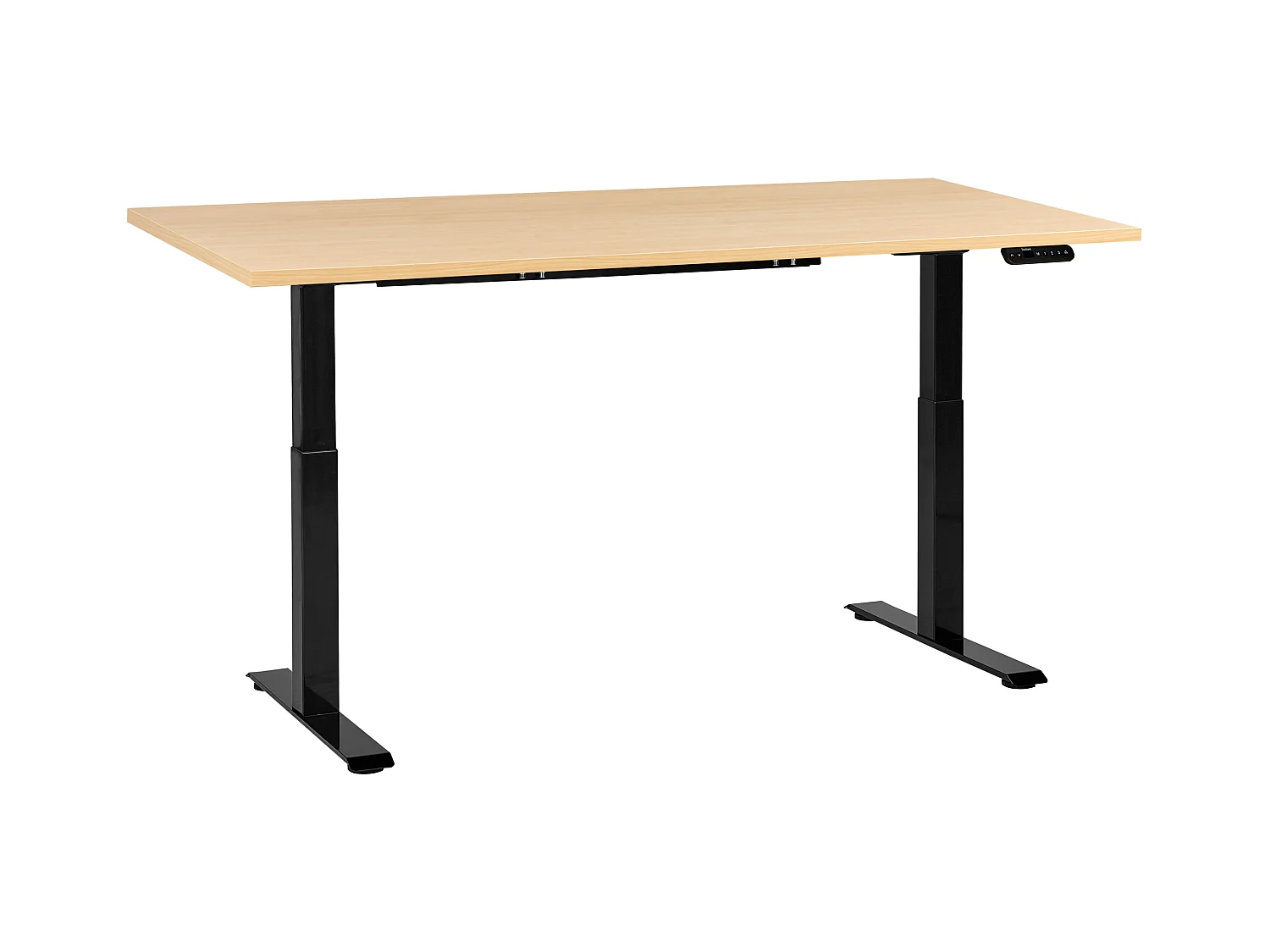 Bureau réglable en hauteur électriquement DESTINES Noir/marron clair 180 cm 72 cm