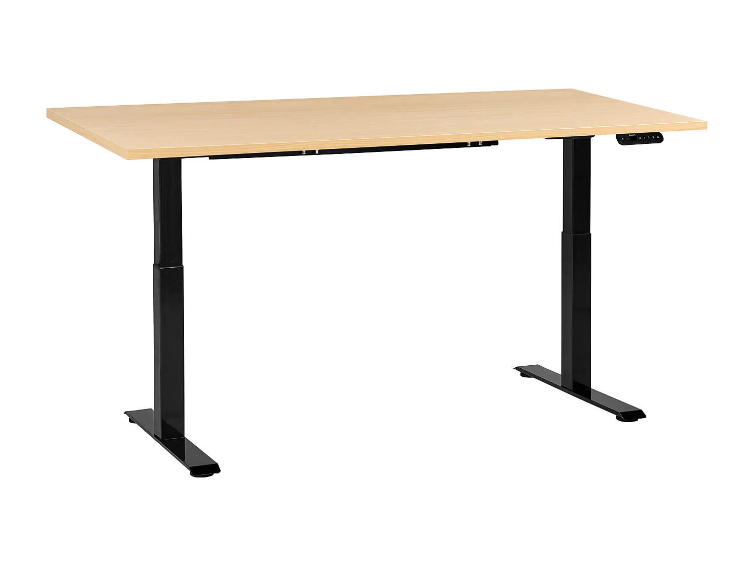 Bureau réglable en hauteur électriquement DESTINES Noir/marron clair 180 cm 72 cm