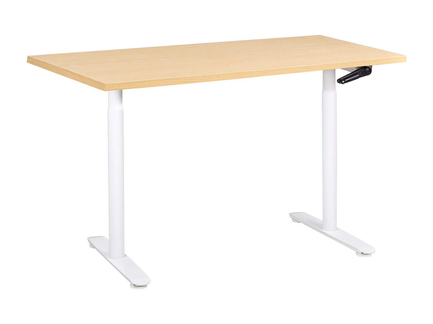 Bureau réglable en hauteur manuellement DESTINAS Marron clair/blanc 120 cm 60 cm