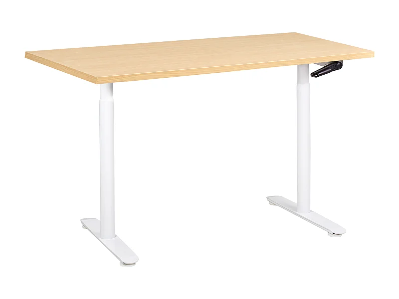 Bureau réglable en hauteur manuellement DESTINAS Marron clair/blanc 120 cm 60 cm