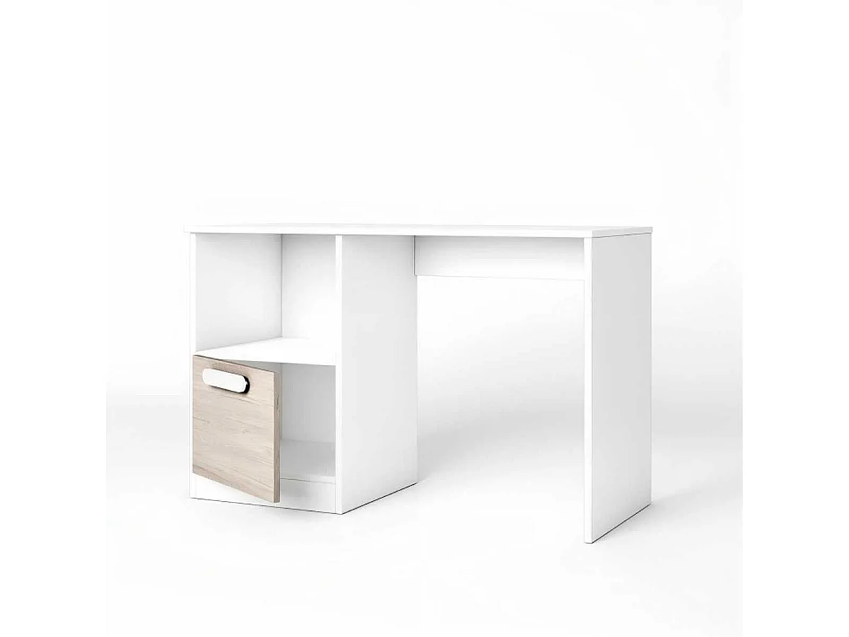 Escritorio Estelle 1 cajón + 1 estante blanco mate/sahara 74x100x42 cm