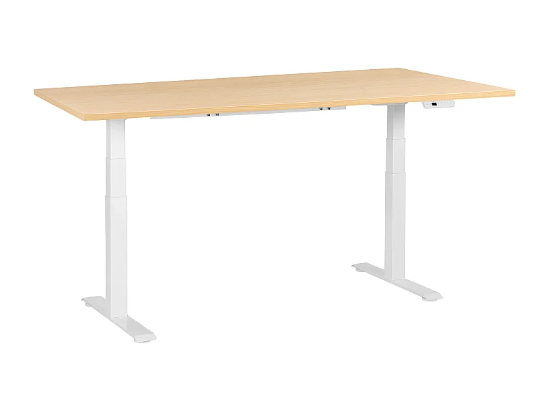 Bureau réglable en hauteur électriquement DESTINES Marron clair/blanc 180 cm 72 cm
