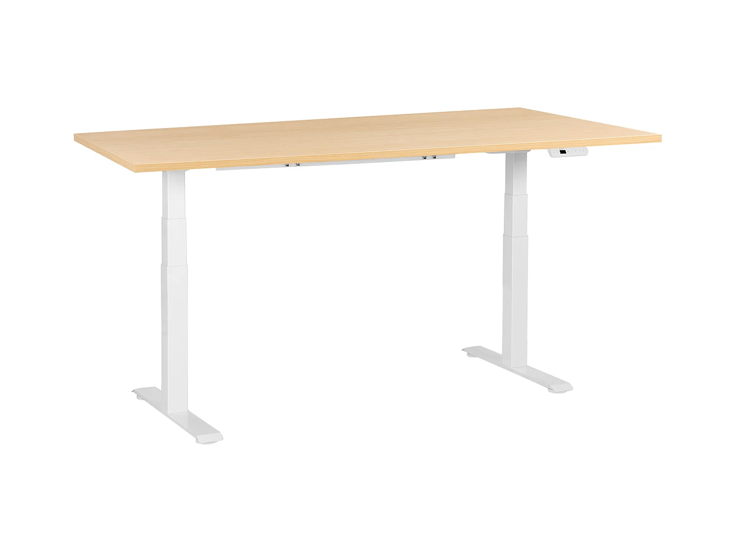 Bureau réglable en hauteur électriquement DESTINES Marron clair/blanc 180 cm 72 cm