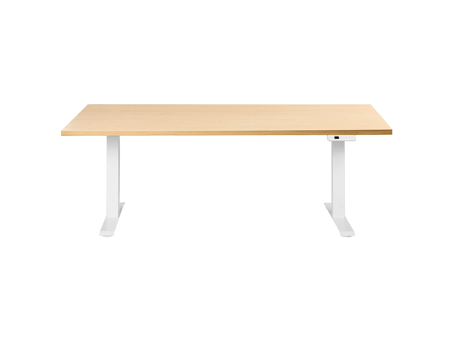 Bureau réglable en hauteur électriquement DESTINES 180 cm 72 cm Marron clair/blanc