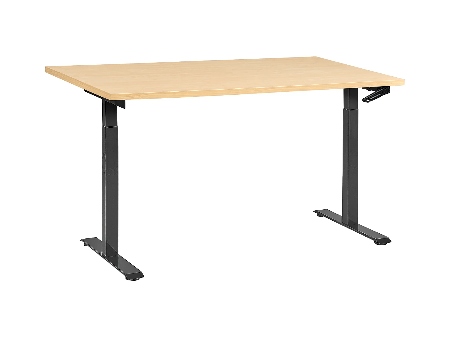 Bureau réglable en hauteur manuellement DESTINES Noir/ Marron clair 160 cm 72 cm