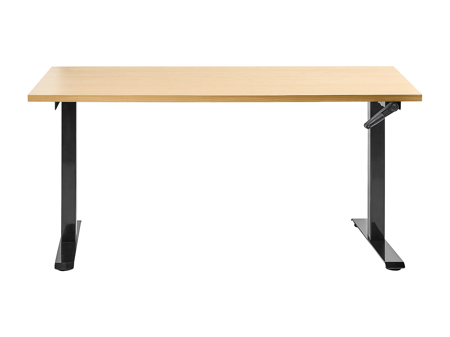 Bureau réglable en hauteur manuellement DESTINES Noir/marron clair 160 cm 72 cm