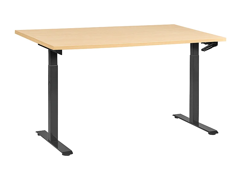 Bureau réglable en hauteur manuellement DESTINES Noir/marron clair 160 cm 72 cm