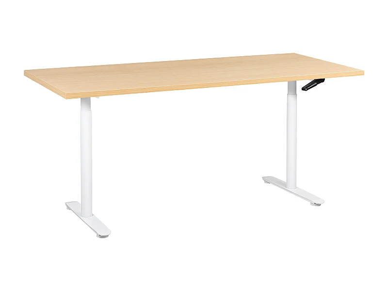 Bureau réglable en hauteur manuellement DESTINAS Marron clair/blanc 180 cm 72 cm