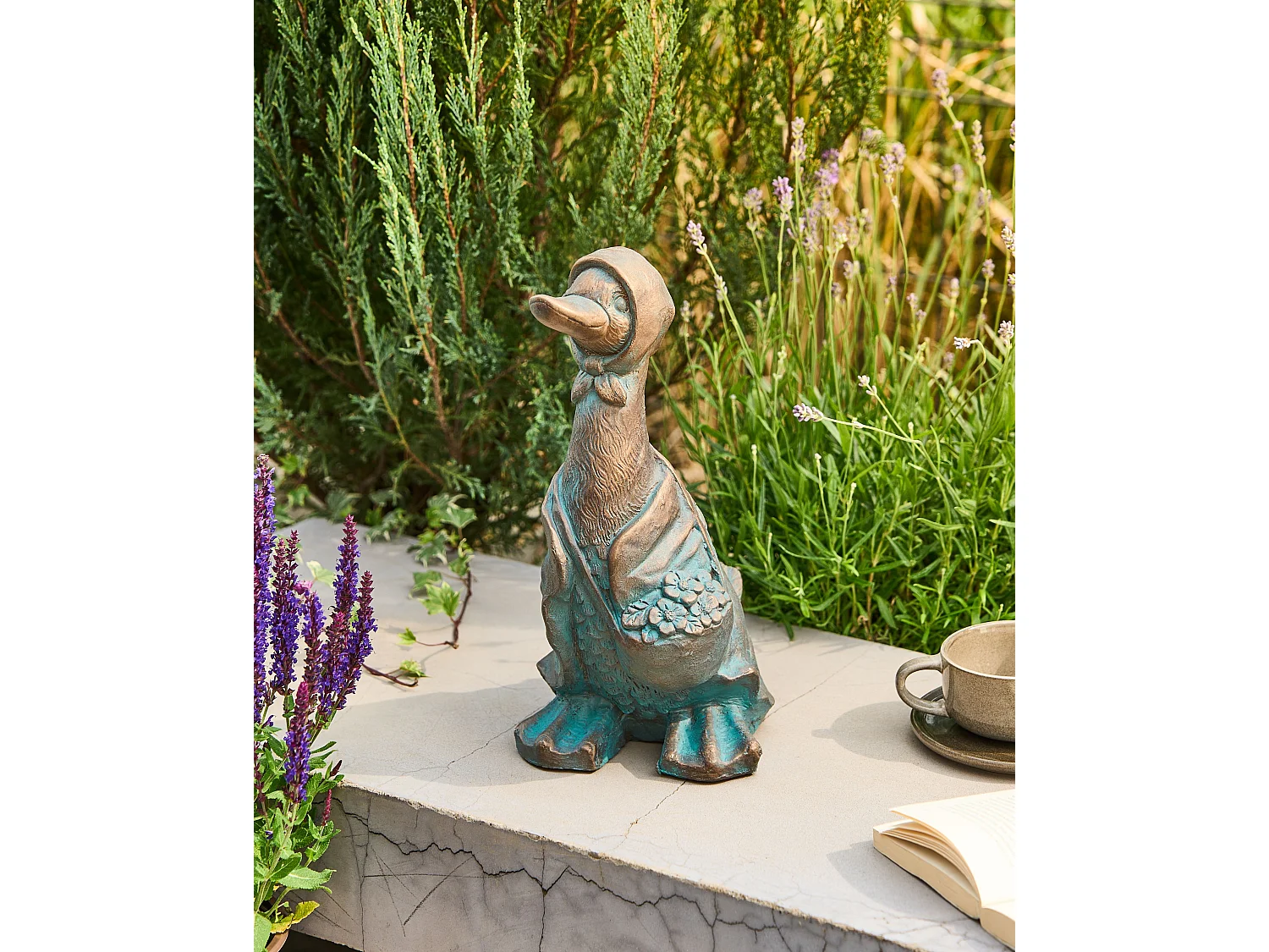 Statue de jardin BALEYA Canard Marron