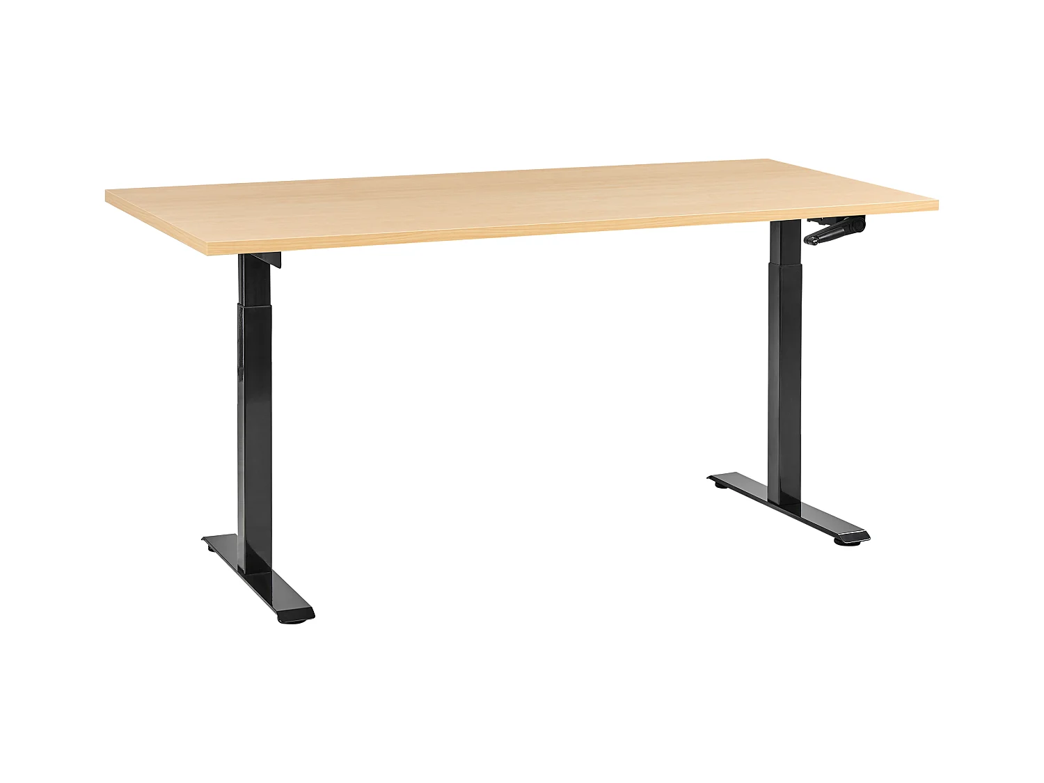 Bureau réglable en hauteur manuellement DESTINES Noir/ Marron clair 180 cm 72 cm