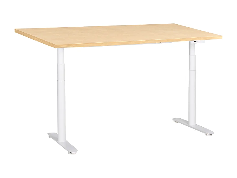 Bureau réglable en hauteur électriquement DESTINAS Marron clair/blanc 160 cm 72 cm