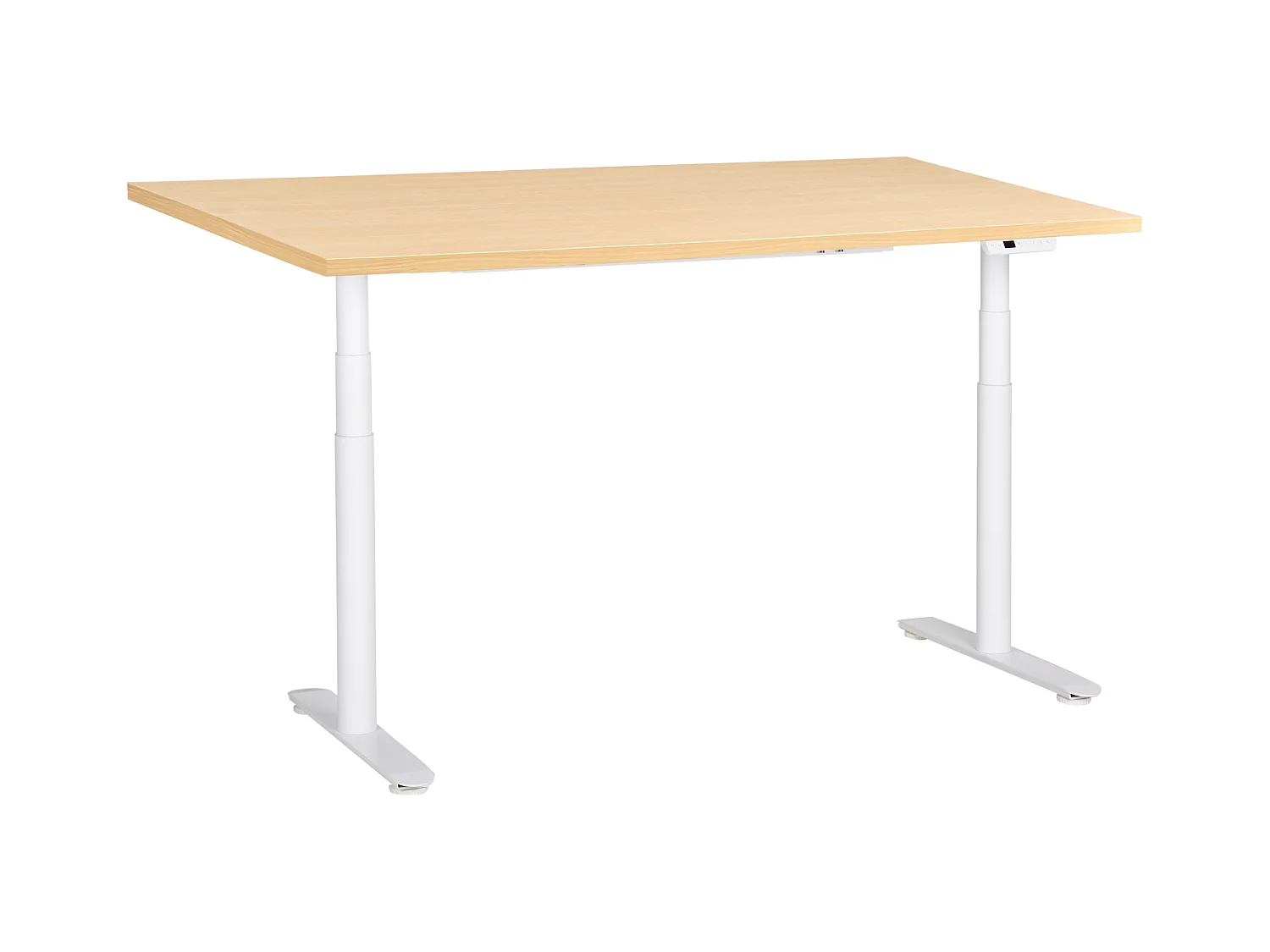 Bureau réglable en hauteur électriquement DESTINAS Marron clair/blanc 160 cm 72 cm