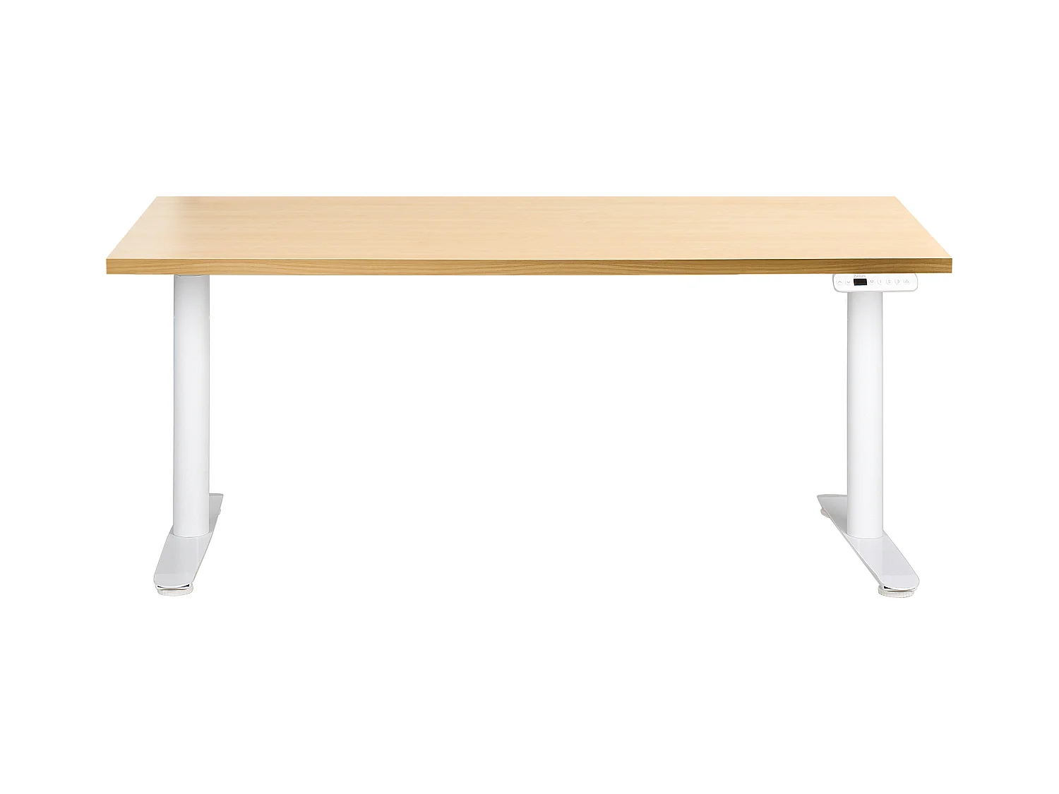 Bureau réglable en hauteur électriquement DESTINAS Marron clair/blanc 160 cm 72 cm