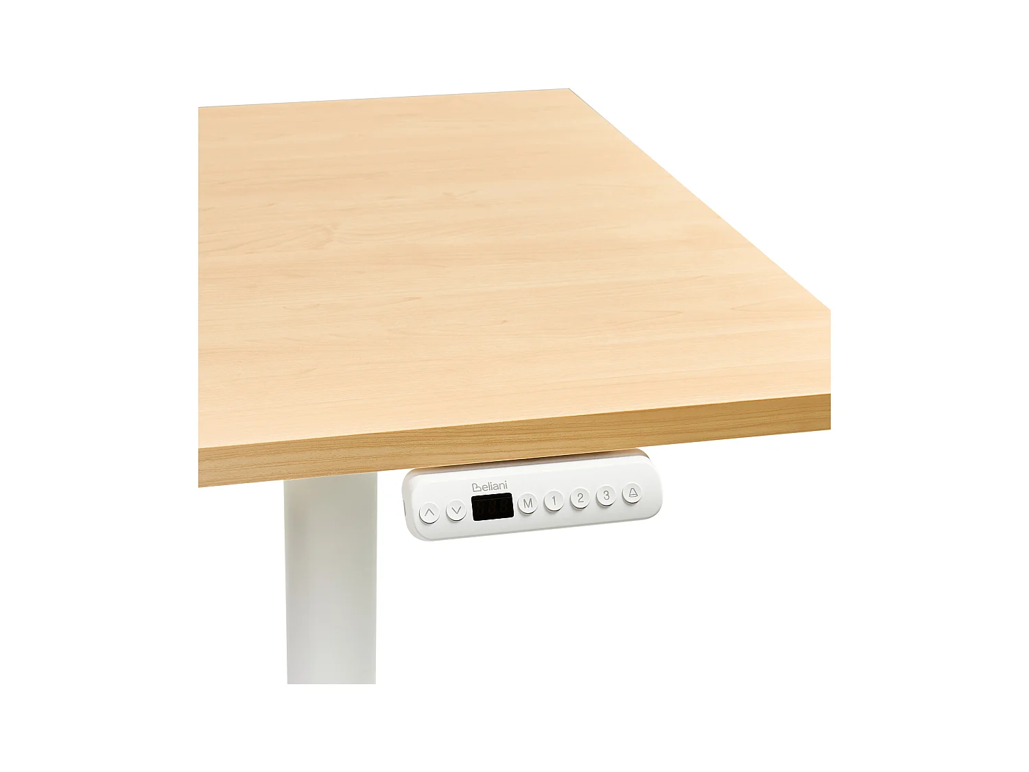 Bureau réglable en hauteur électriquement DESTINAS Marron clair/blanc 160 cm 72 cm