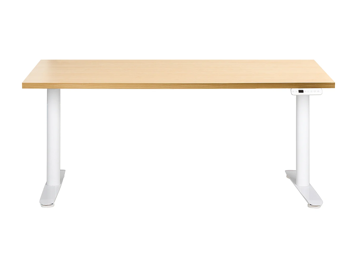 Bureau réglable en hauteur électriquement DESTINAS Marron clair/blanc 160 cm 72 cm