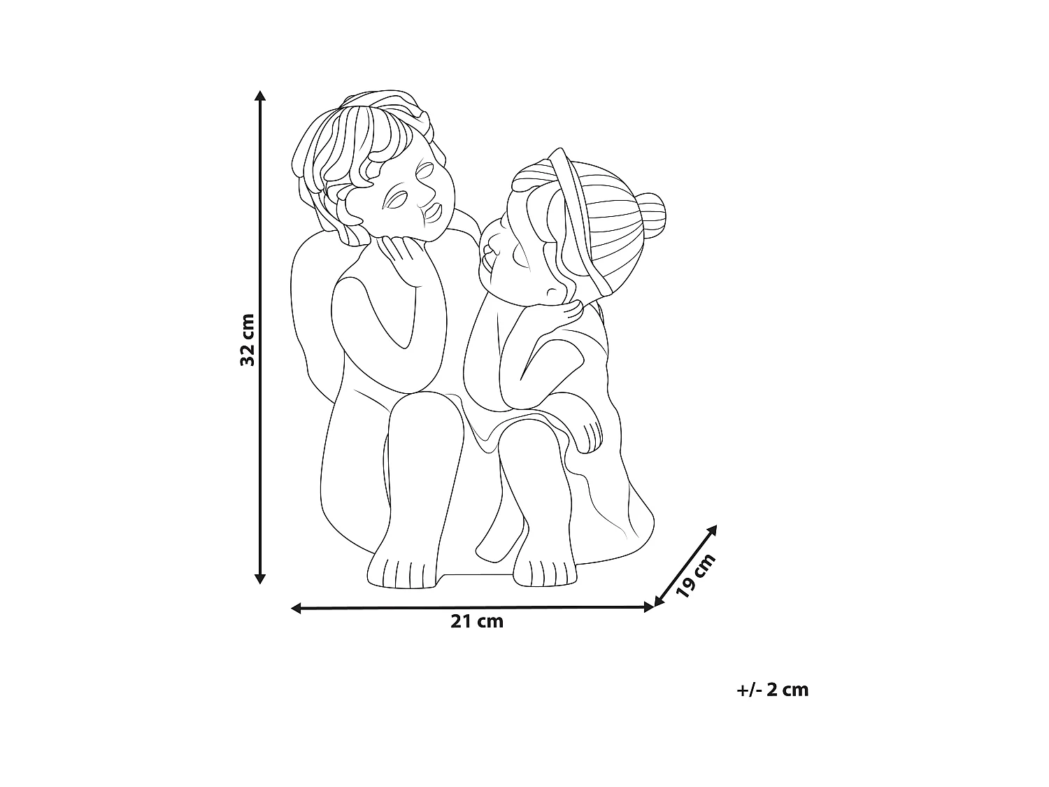 Statue de jardin DAMARO Enfant Marron