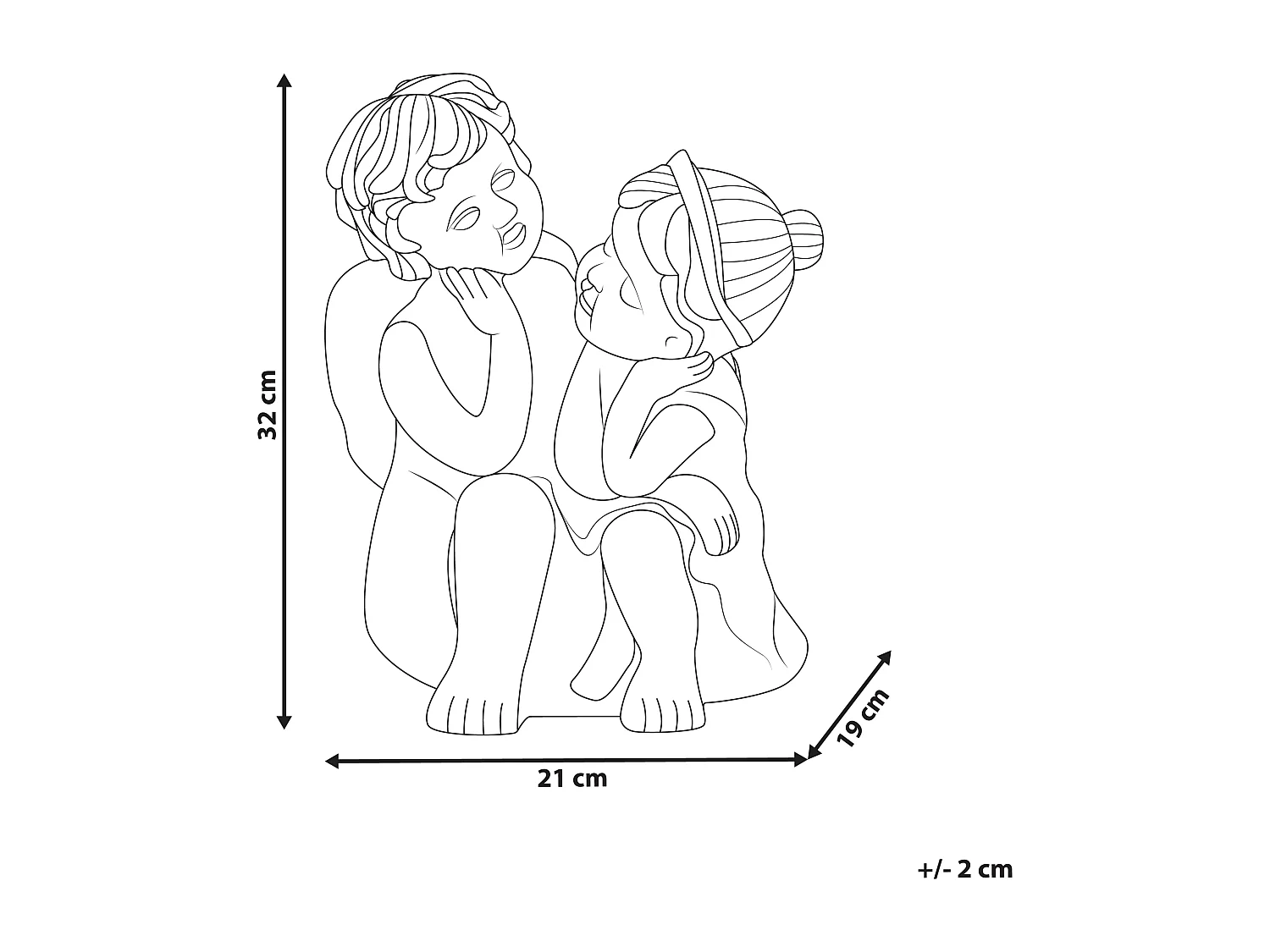 Statue de jardin DAMARO Enfant Marron