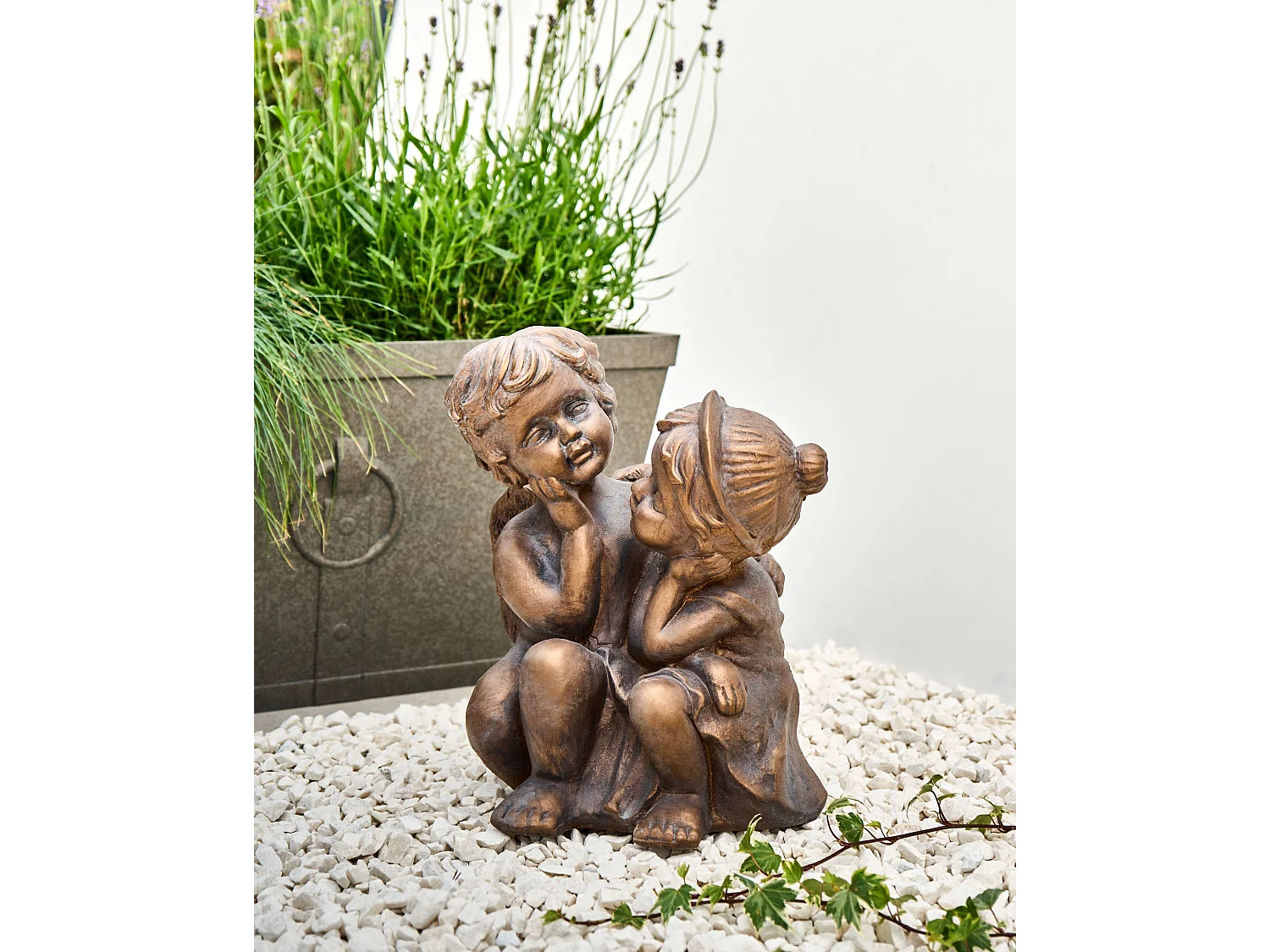 Sculpture de jardin DAMARO Enfant Marron