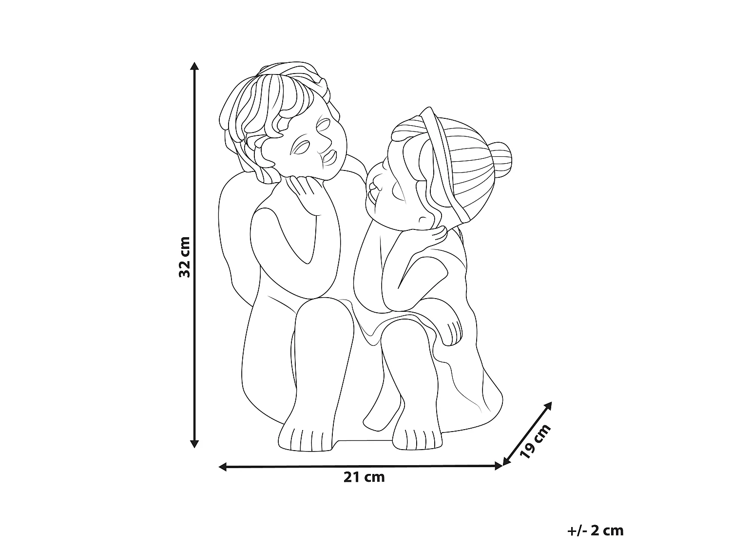 Sculpture de jardin DAMARO Enfant Marron