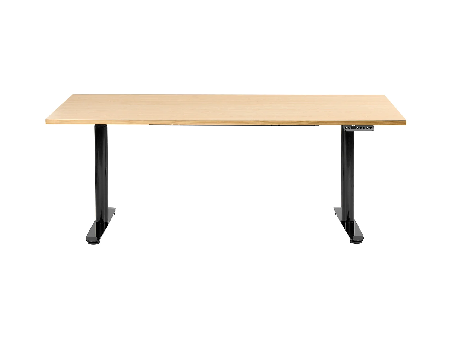 Bureau réglable en hauteur électriquement DESTINAS Noir/marron clair 180 cm 72 cm