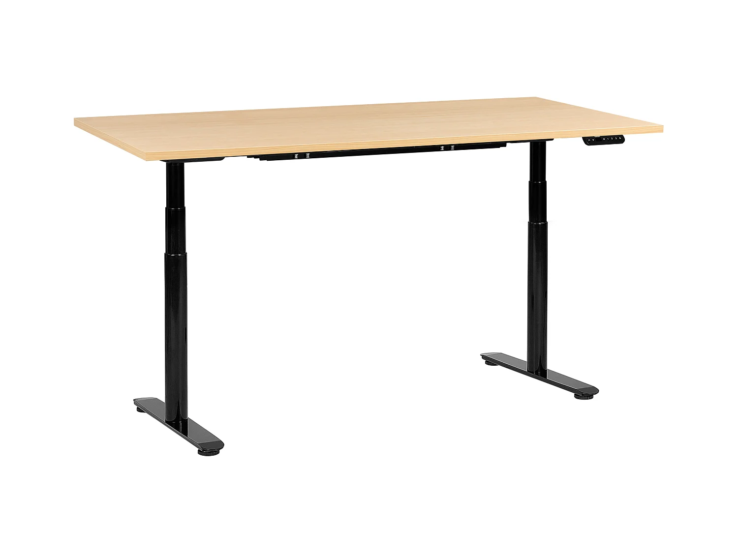 Bureau réglable en hauteur électriquement DESTINAS Noir/ Marron clair 180 cm 72 cm