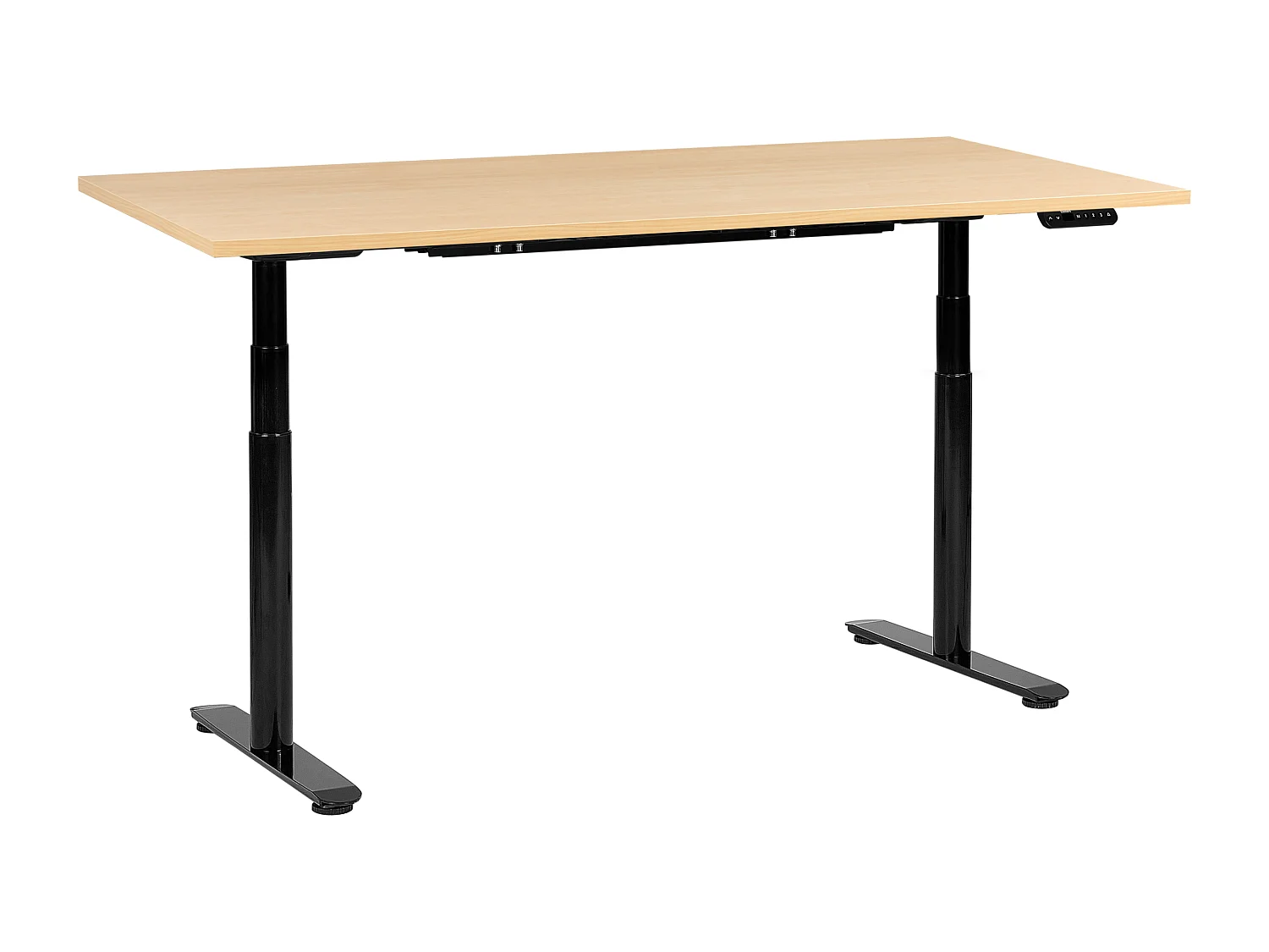 Bureau réglable en hauteur électriquement DESTINAS Noir/marron clair 180 cm 72 cm