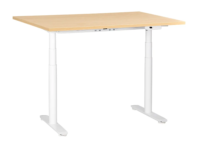 Bureau réglable en hauteur électriquement DESTINAS Marron clair/blanc 120 cm 60 cm