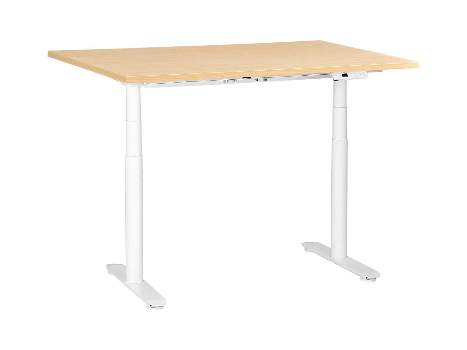 Bureau réglable en hauteur électriquement DESTINAS Marron clair/blanc 120 cm 60 cm