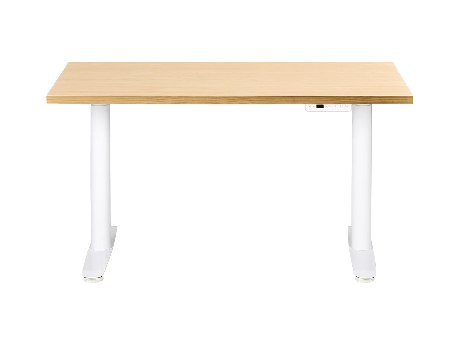 Bureau réglable en hauteur électriquement DESTINAS Marron clair/blanc 120 cm 60 cm