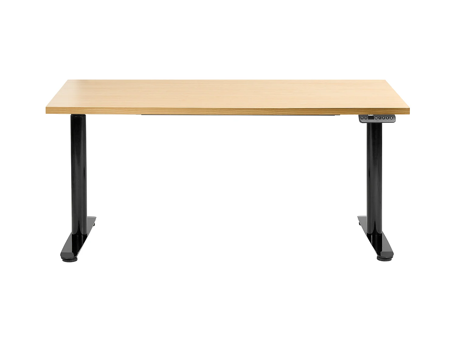 Bureau réglable en hauteur électriquement DESTINAS Noir/marron clair 160 cm 72 cm