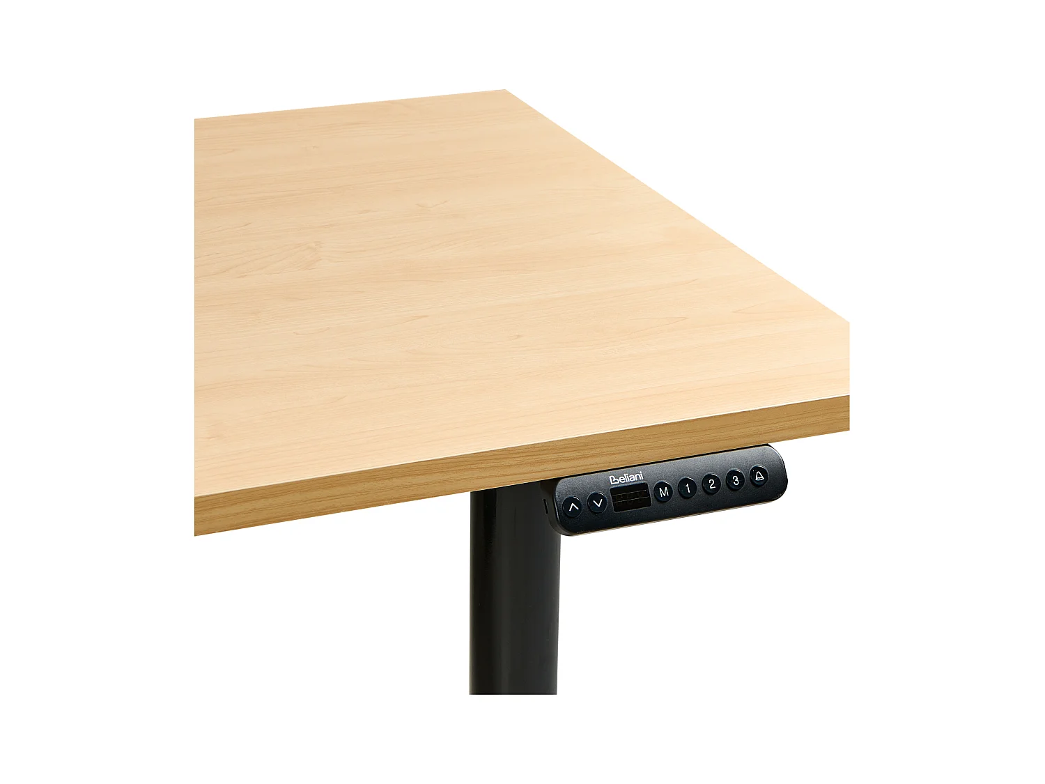 Bureau réglable en hauteur électriquement DESTINAS Noir/marron clair 160 cm 72 cm