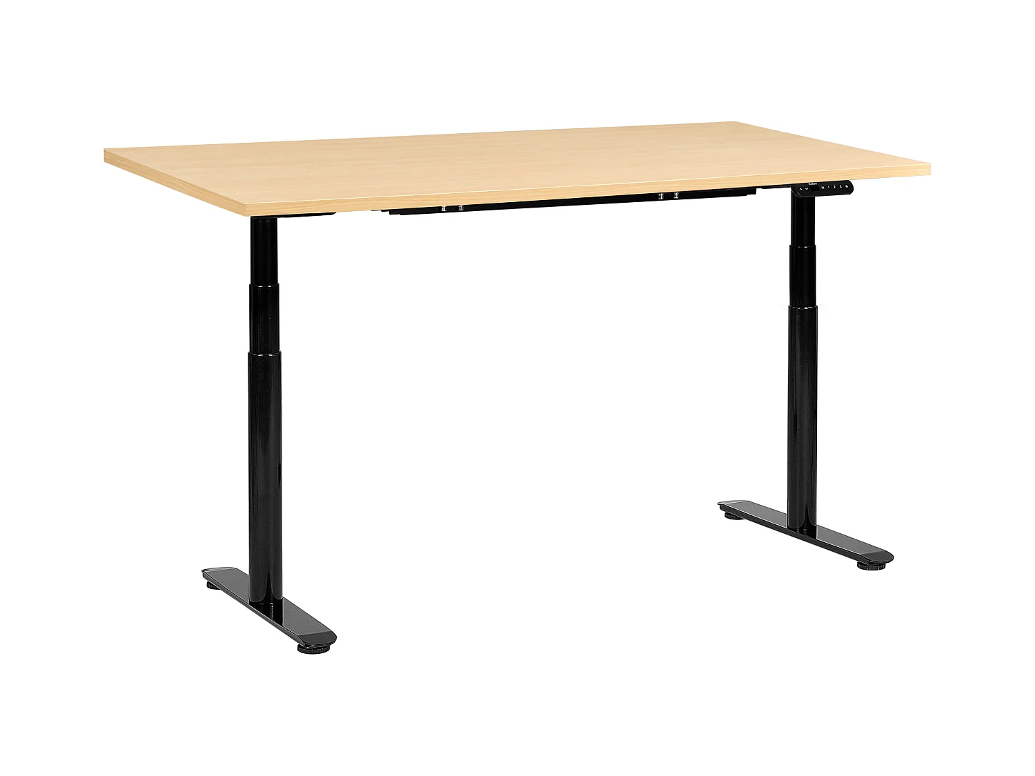 Bureau réglable en hauteur électriquement DESTINAS Noir/ Marron clair 160 cm 72 cm