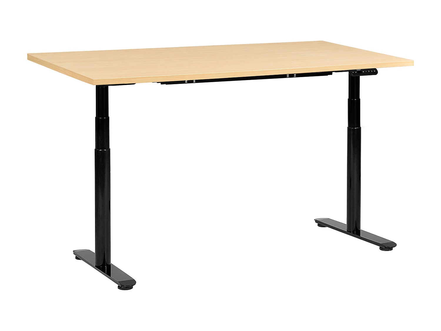 Bureau réglable en hauteur électriquement DESTINAS Noir/marron clair 160 cm 72 cm