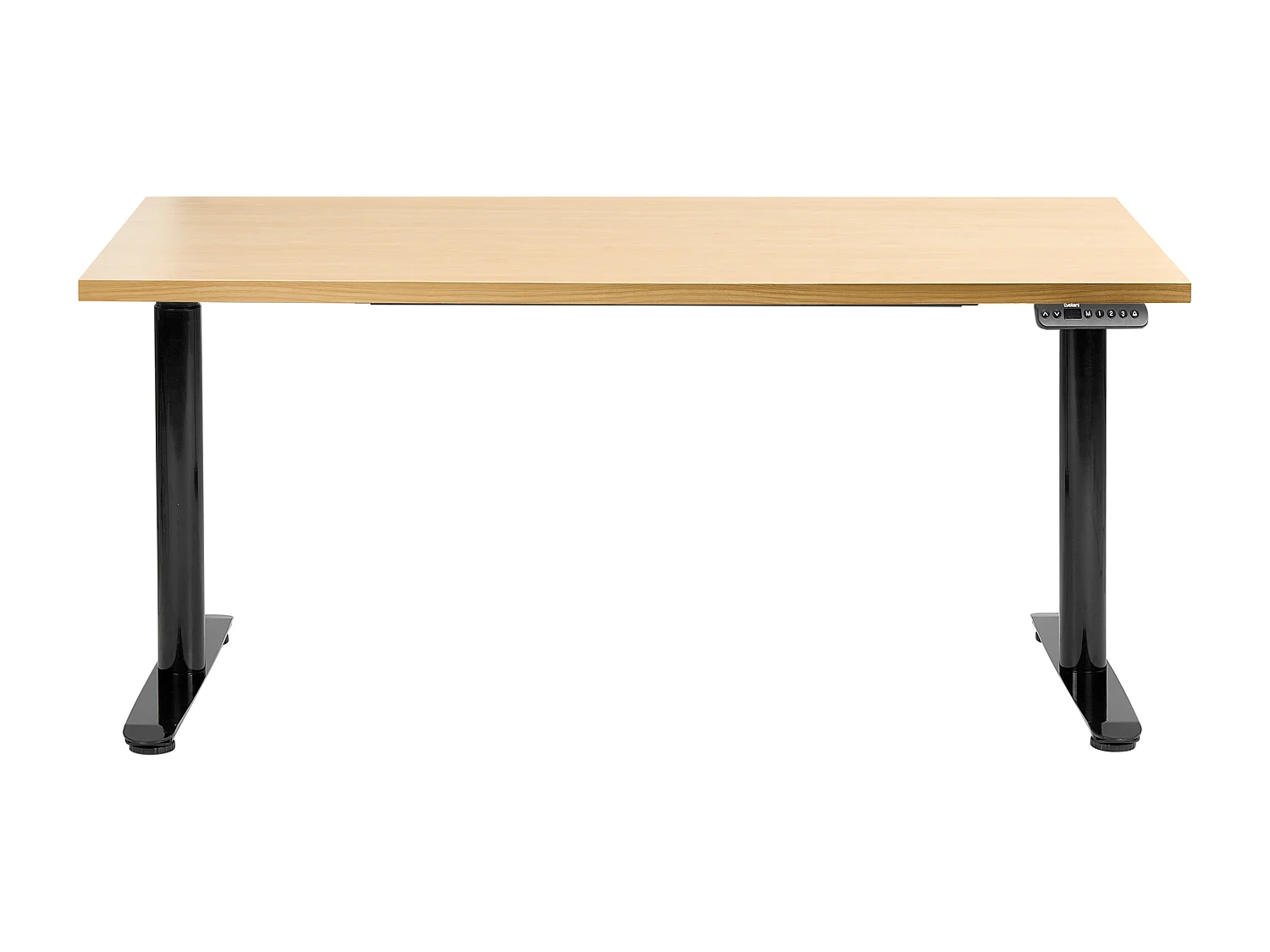 Bureau réglable en hauteur électriquement DESTINAS Noir/marron clair 160 cm 72 cm