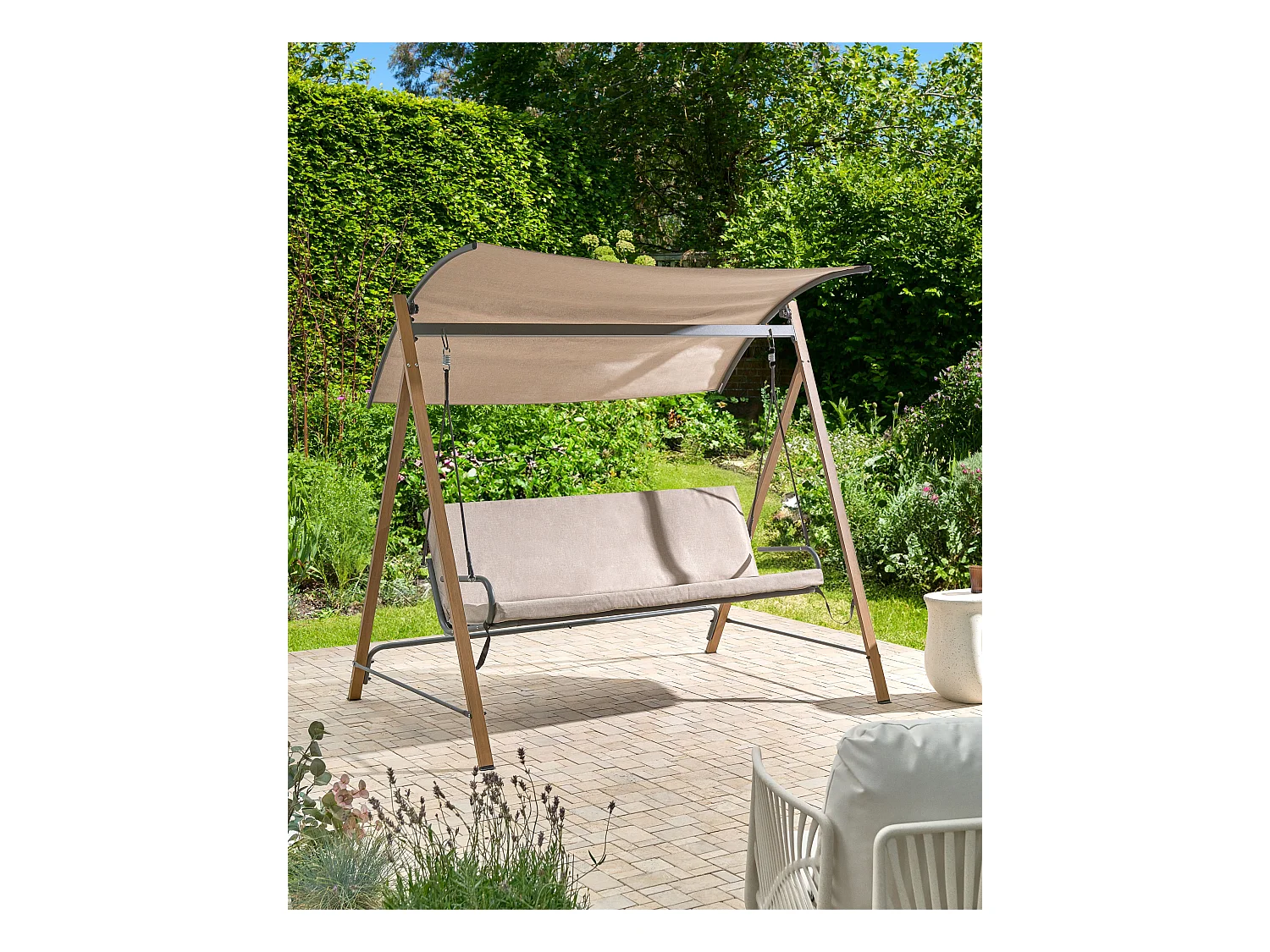 Balancelle de jardin BONAGIA Métal Beige
