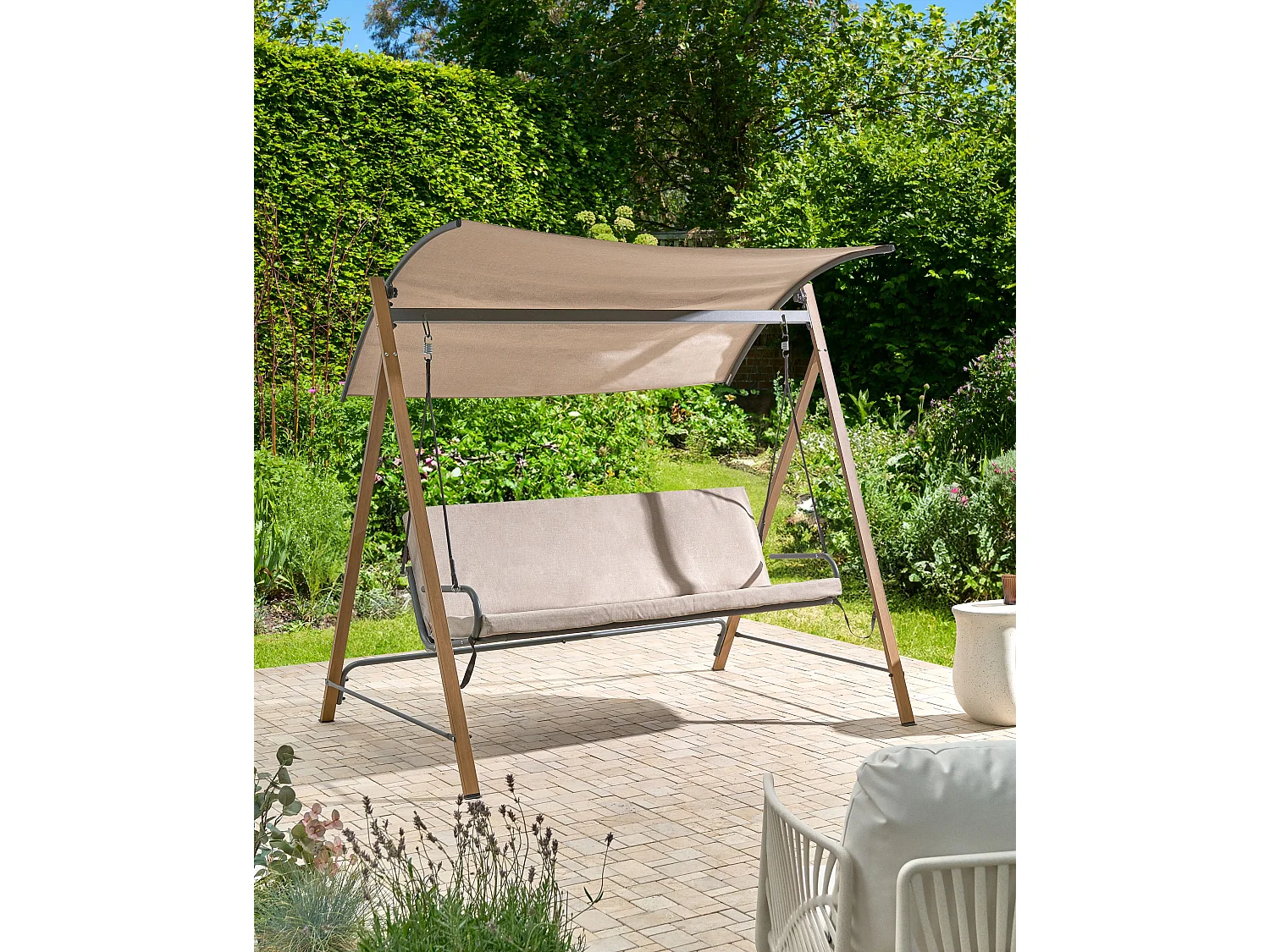 Balancelle de jardin BONAGIA Métal Beige