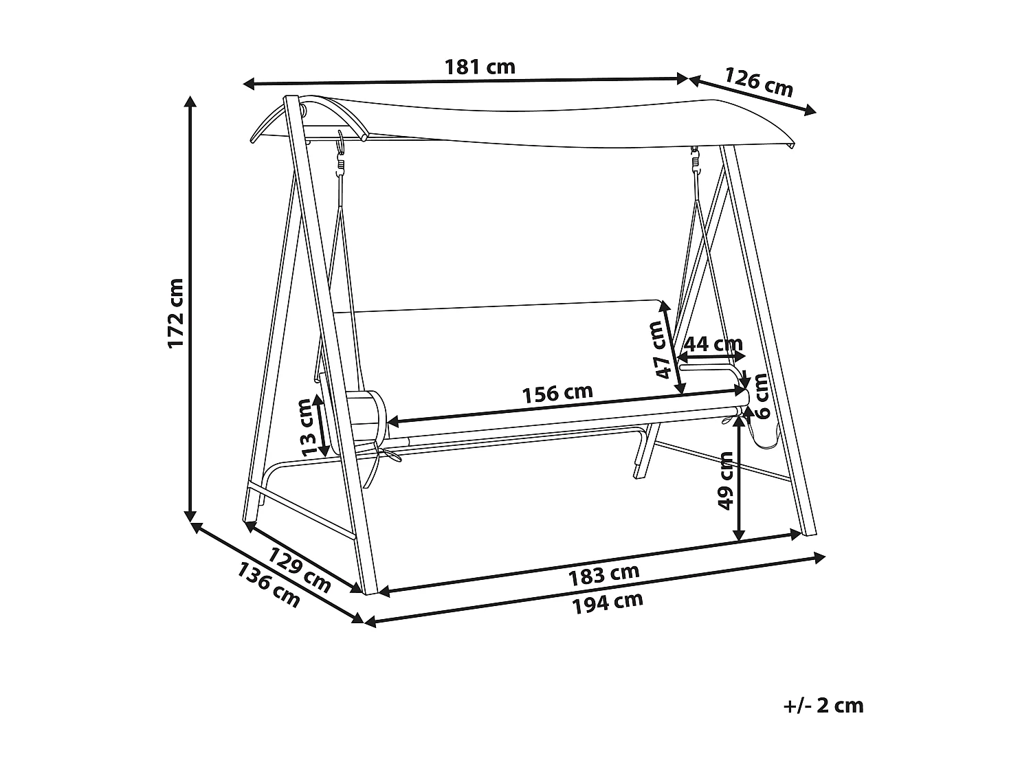 Balancelle de jardin BONAGIA Métal Beige