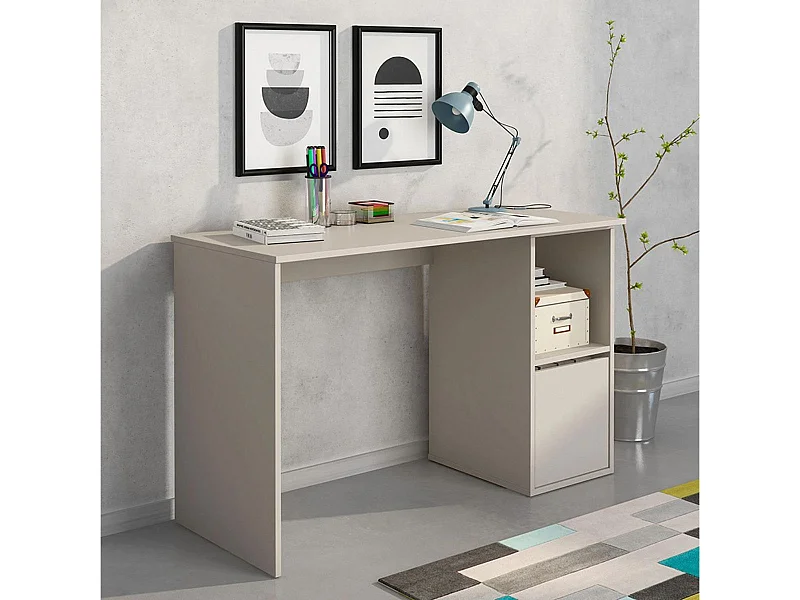 Escritorio New Aura 1 puerta + compartimento beige 75x120x50 cm