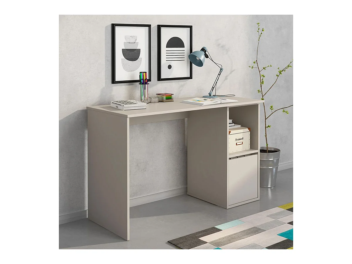 Escritorio New Aura 1 puerta + compartimento beige 75x120x50 cm